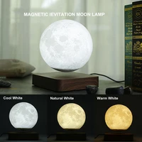 creative 3d magnetic levitation moon lamp night light 14cm touch rotating led moon floating lamp home decoration holiday gifts