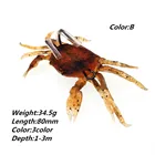 Искусственные рыболовные приманки в виде краба, 3 шт., многоцветные, с крючком, для зимней рыбалки, приманка из мягкой рыбы