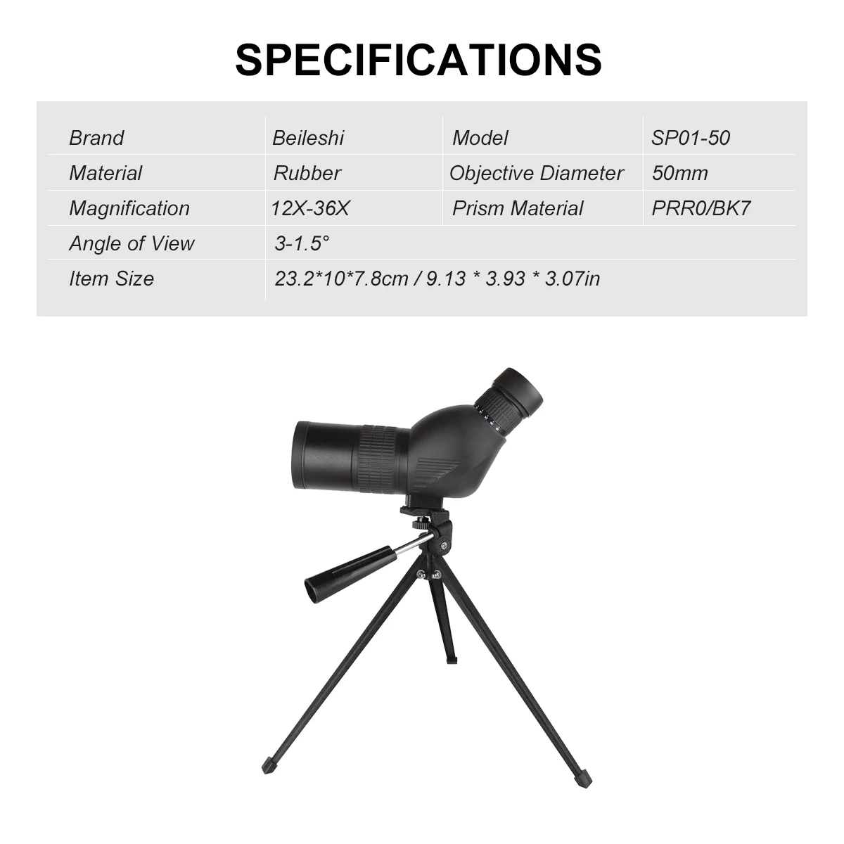 

Spotting Scope with Tripod HD Monocular Portable 12X-36X Zoom Eyepiece Straight or Angled for Bird Watching Scenery Hunting