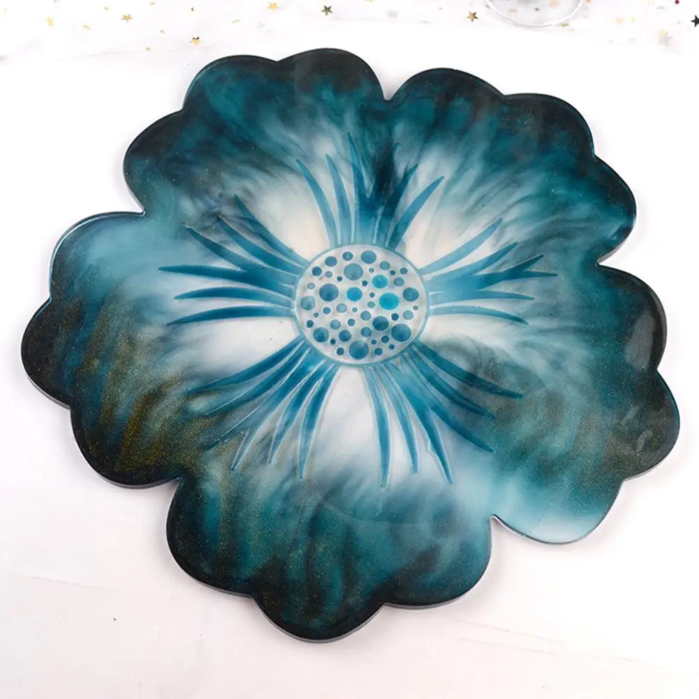 

Flower Compote Coaster Resin Mold Set DIY Handmade Crystal Epoxy Mold Compote Tray Petal Silicone Mold + 5 Small Silicone Mold
