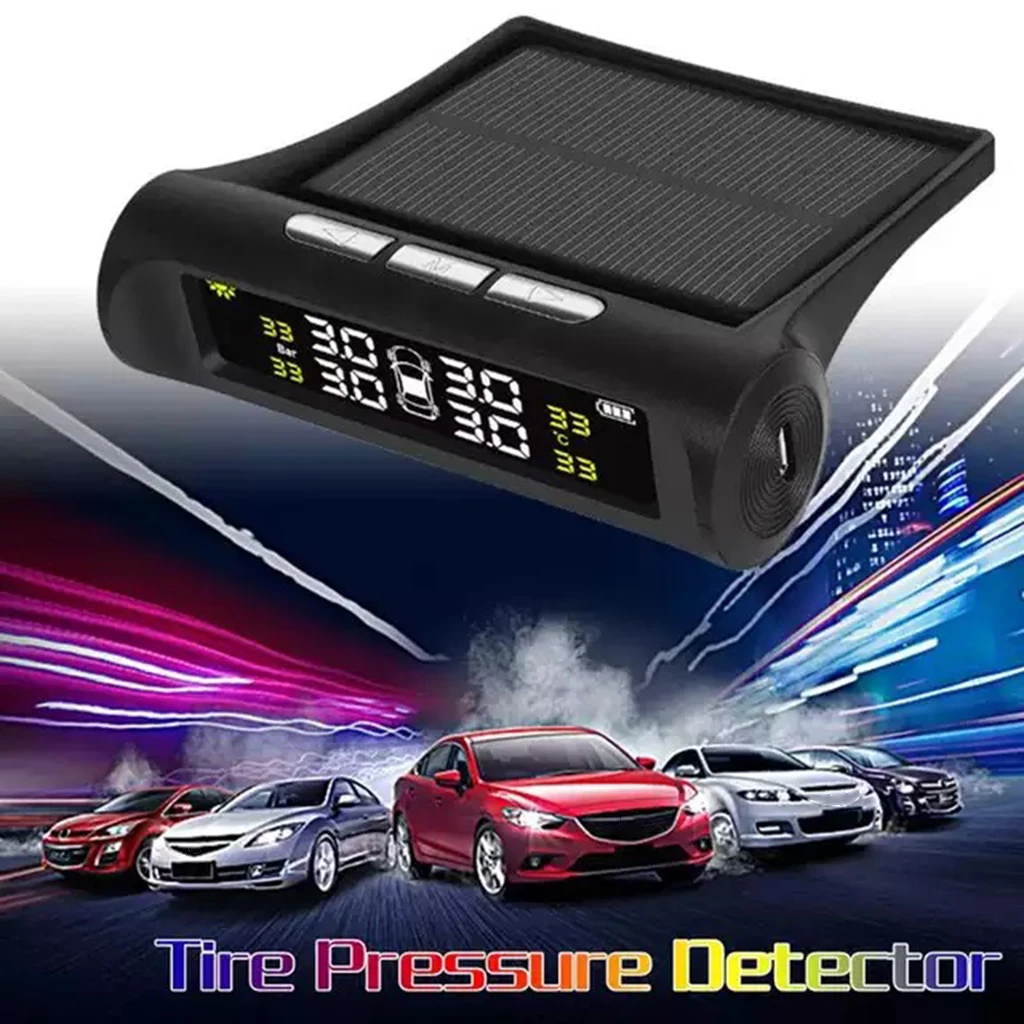 

RV Car TPMS Tire Pressure Alarm Monitor System Solar Powered External Sensor