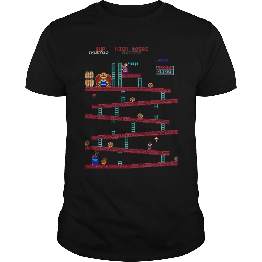 Мужская футболка DONKEY KONG аркадная игровая дизайнерская Футболка с принтом