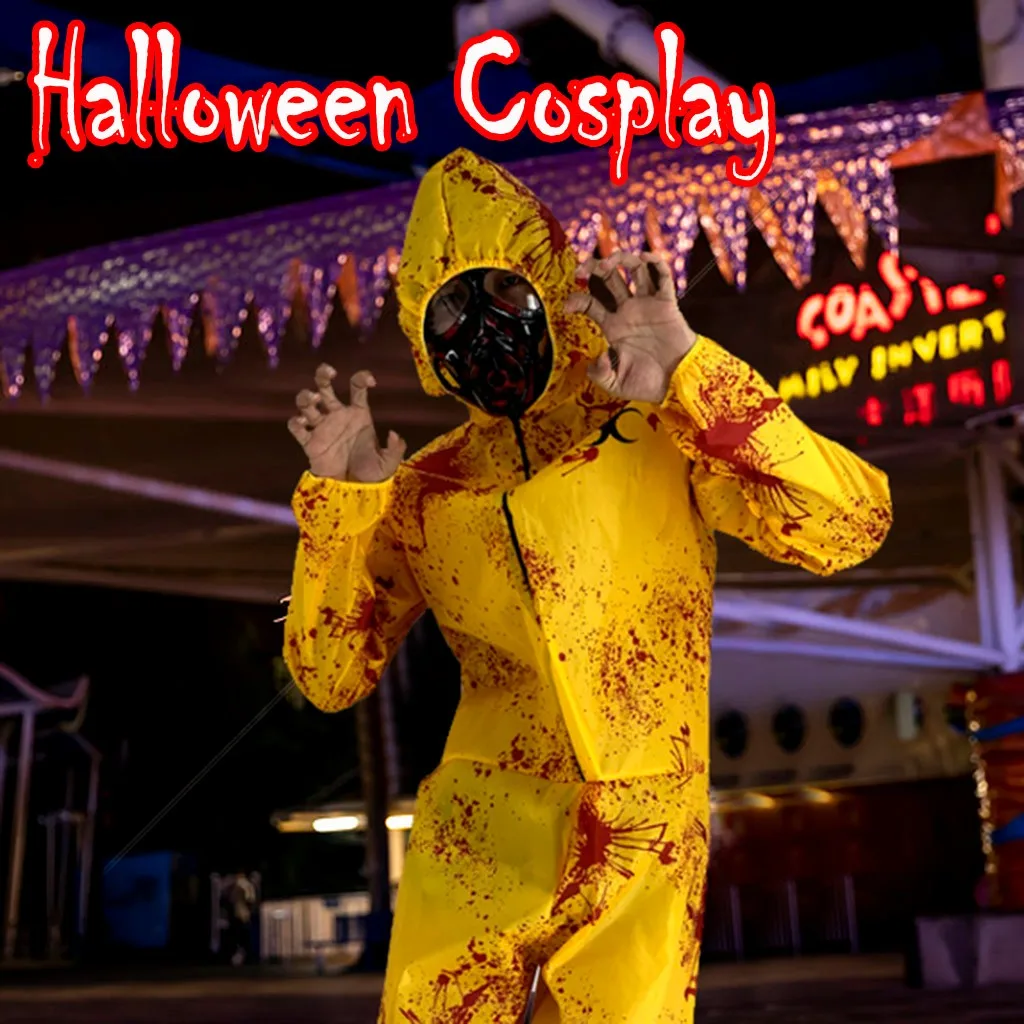 Костюм для косплея на Хэллоуин страшный и костюм с щитком лица неодноразовая