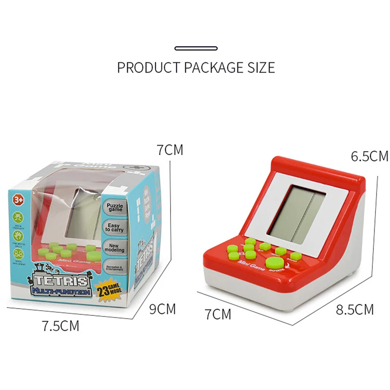 

Portable Game Console Tetris Handheld Game Players LCD Screen Electronic Game Toys Pocket Game Console Classic Childhood Gift