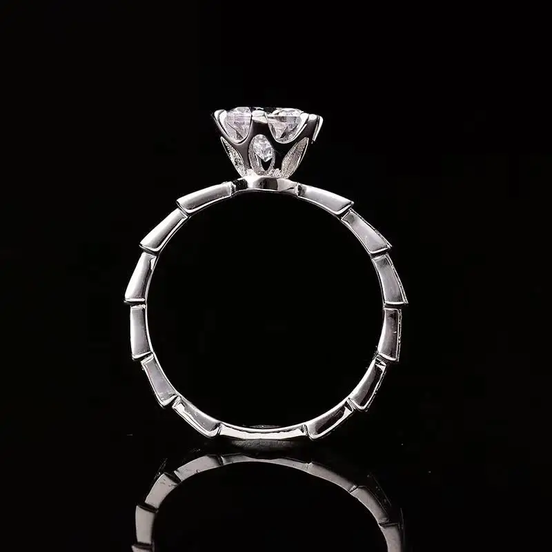 

Rings Real Moissanite Engagement Rings for Women S925 Sterling Silver Ring 1ct,2ct White D Color Fine Jewelry