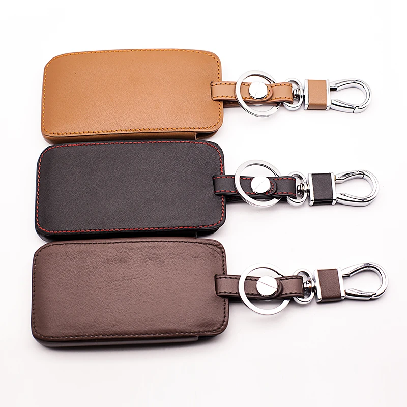 

Latest 100% leather key holder key cover for Renault Koleos Protector Kadjar 2016-2017 4 buttons smart key dust collector