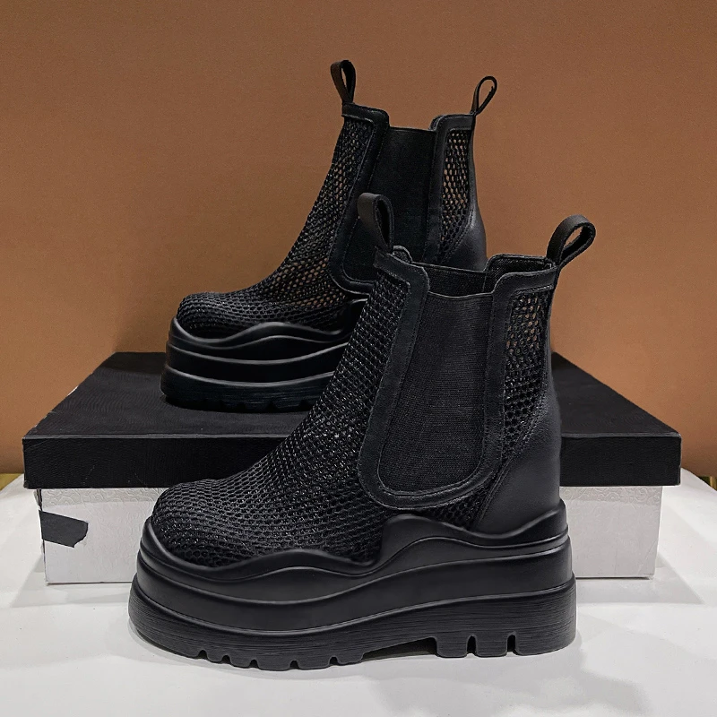 Женские массивные кроссовки без шнуровки ботильоны новая летняя мода короткие