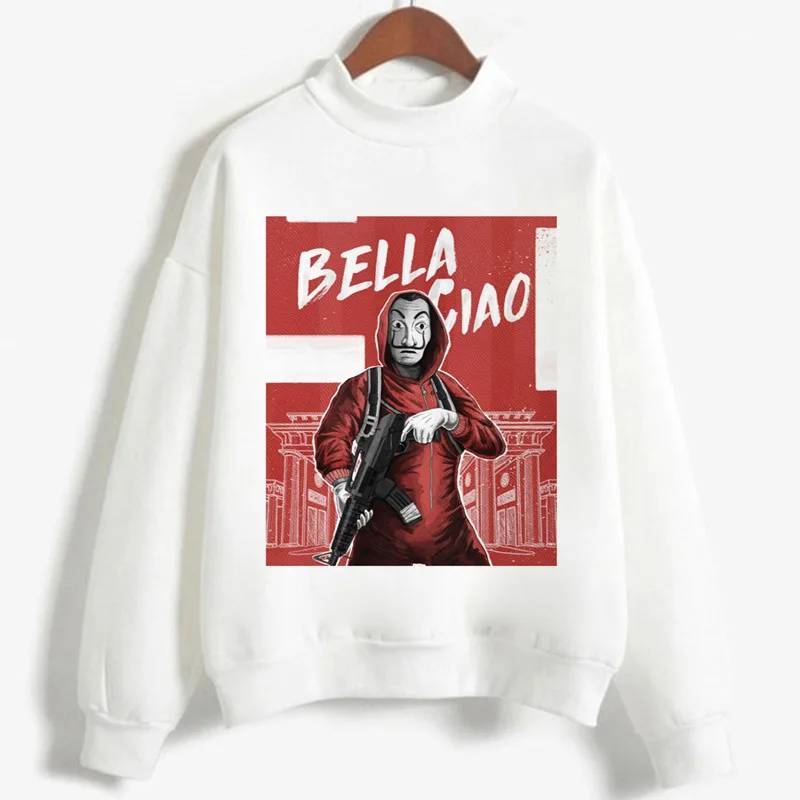 Толстовка женская с капюшоном и принтом Дом Бумаги|Женские толстовки свитшоты| |