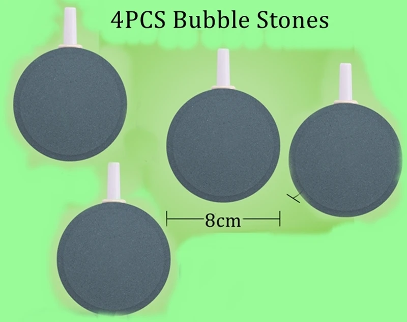 4PCS Bubble stones Супер большой объем мощный аквариум воздушный насос сильный пруд с рыбой кислородный компрессор Ультра тишина Maglev Tech 16 Вт 1800л/ч 40 дБ - Цвет: 4PCS Bubble stones