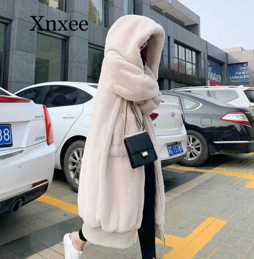 Oversize Winter Faux Fur Coat Women Parka Long  Faux Fur Jacket Coats Hoodies Loose Winter Outwear casaco feminino army green