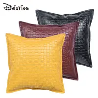 Home Decor Pillowcase Luxurious Sofa PU Cushion Cover Faux Leather Throw Pillow Covers Woven Pattern Couch Bedroom Luxury Pillow