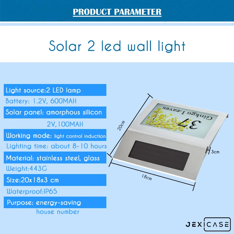 Светодиодный солнечный светильник наружная лампа водонепроницаемый 2Led
