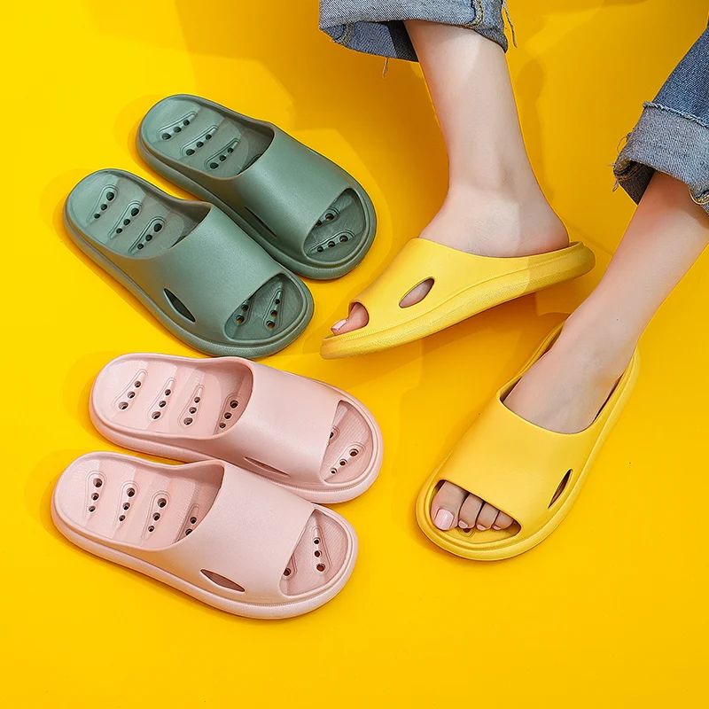 

Тапочки женские летние утекающие, мягкая подошва, Нескользящие, летние шлепанцы для душа, полые, на платформе