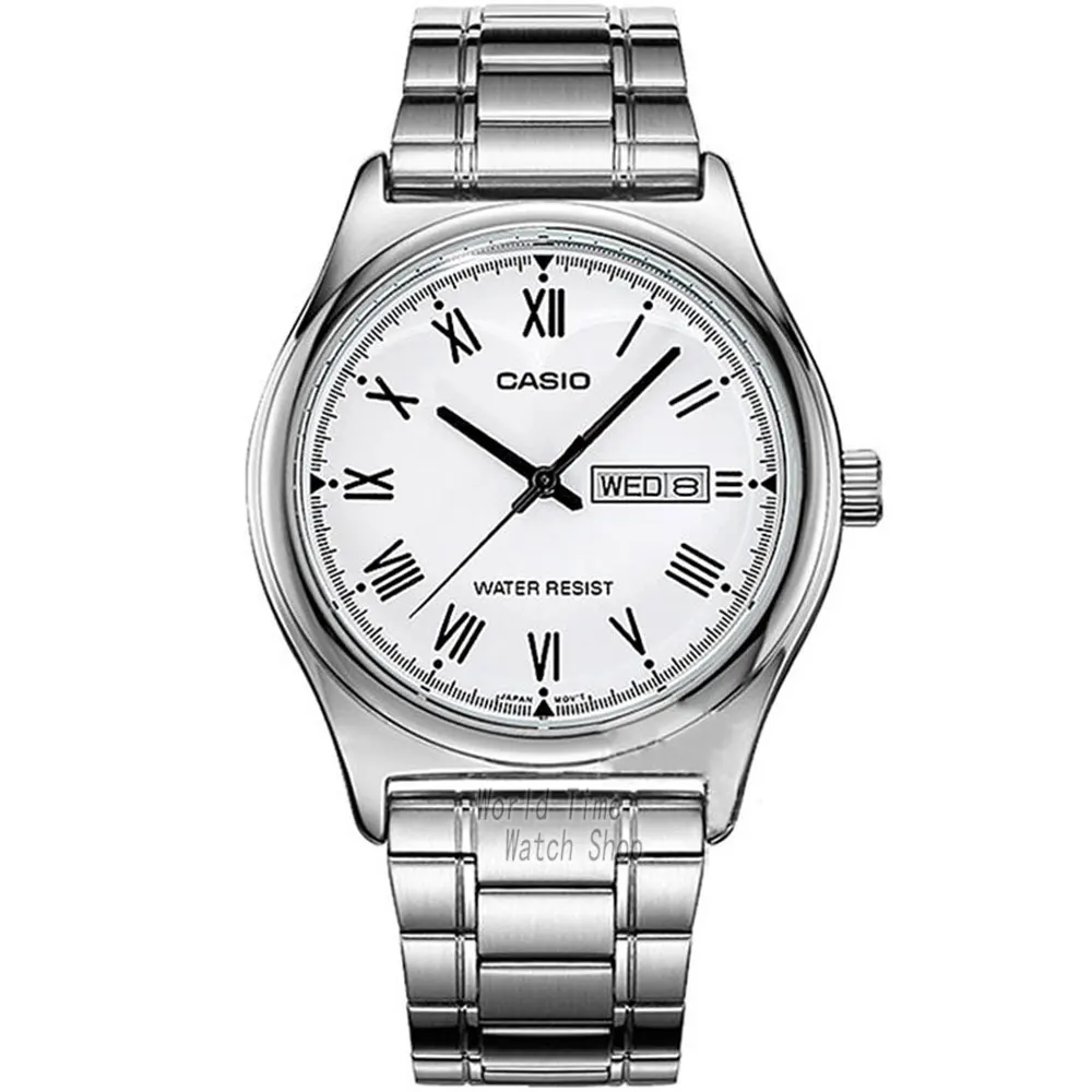 Часы Casio Простые часы мужские лучшие марки роскошные кварцевые часы Водонепроницаемые Ретро мужские часы Спортивные военные часы relogio masculino reloj hombre erkek kol saati montre homme zegarek meski MTP-V006 - Цвет: MTP-V006D-7B