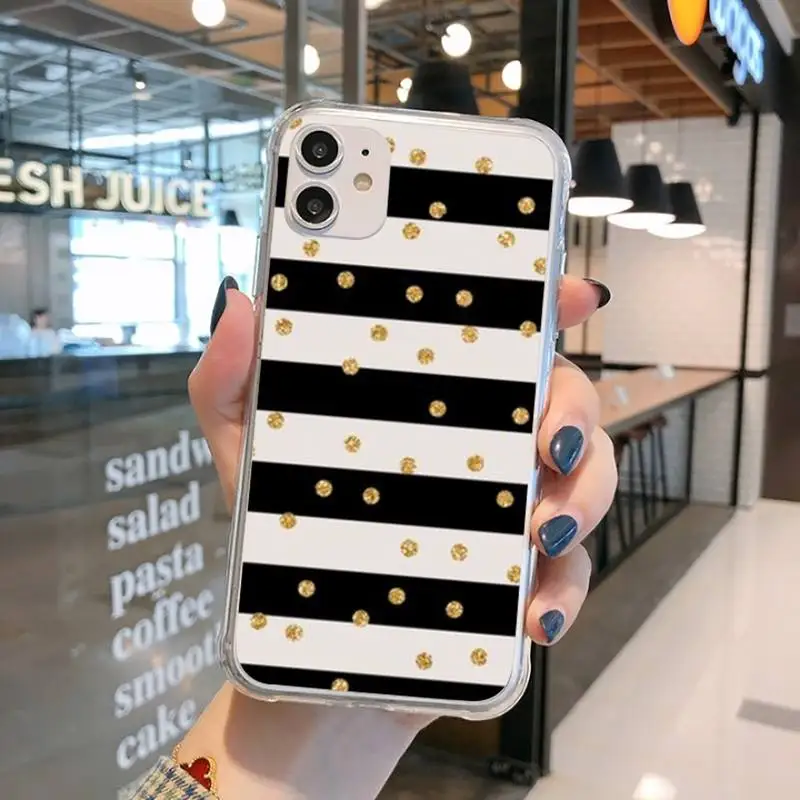 

Polka dots Art Silver Star Phone Case Transparent for iPhone 11 12 mini pro XS MAX 8 7 6 6S Plus X 5S SE 2020 XR