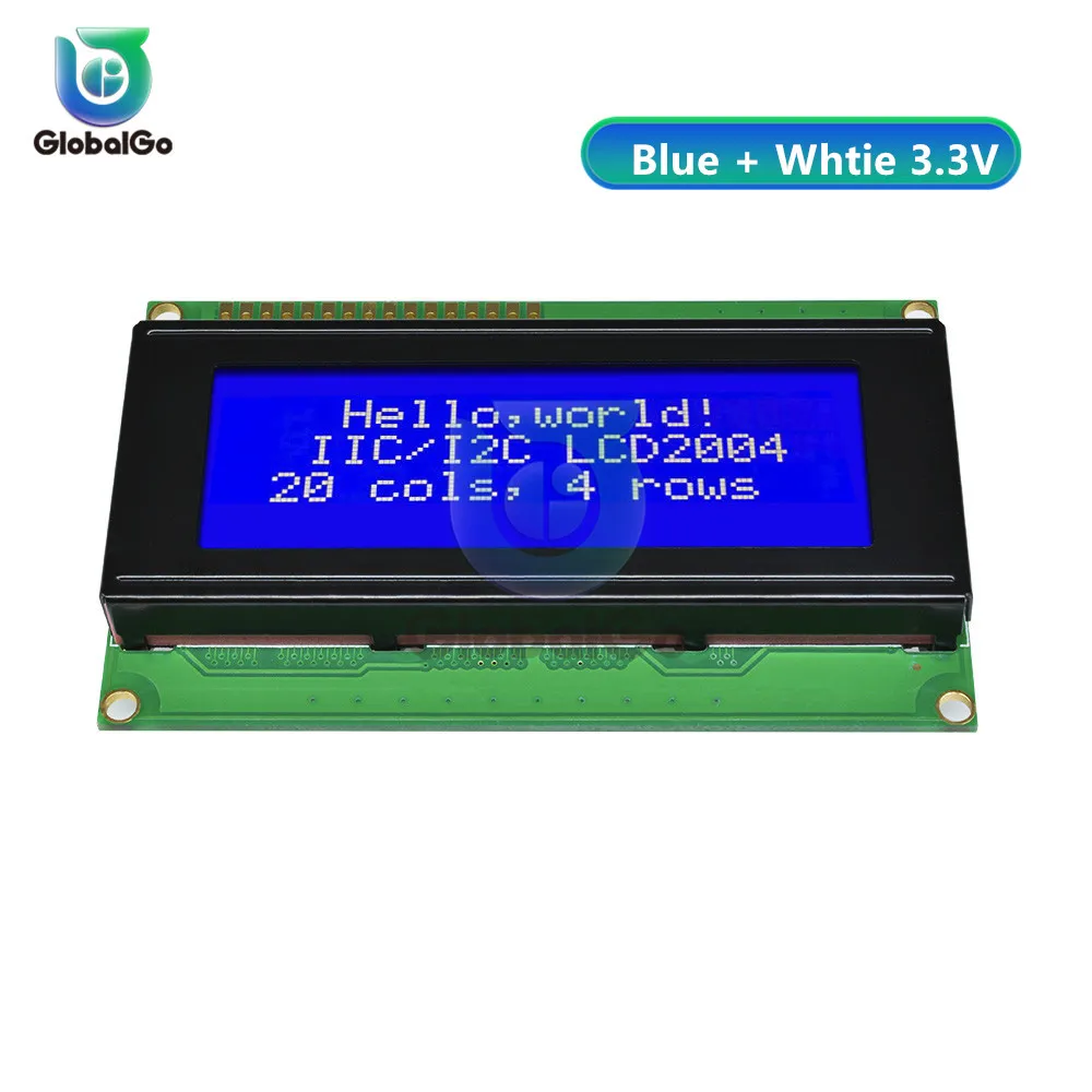 ЖК 2004 2004 20x4 2004A синий/зеленый ЖК-дисплей HD44780 символ IIC/I2C SPI интерфейс адаптер модуль для arduino 3,3 V 5V - Цвет: 3.3V Without Adapter