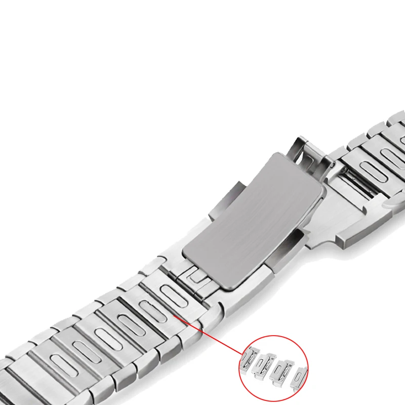 silver A Ремешок с пряжкой для apple Watch band 4(iwatch 5) 44 мм 40 мм apple watch 3 2 1 42 мм 38 мм из нержавеющей стали 316L link gen.6th - Цвет ремешка: silver A
