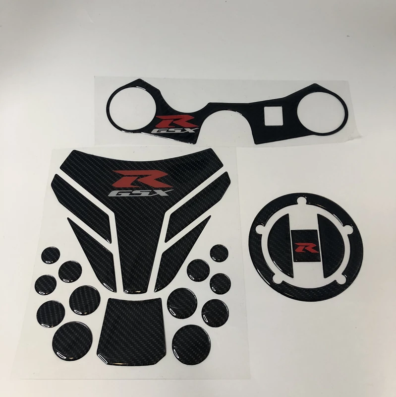 Carbon Fuel Tank Cap Sticker Pad Fork Triple Tree Upper Clamp Decal For SUZUKI GSXR 600 750 2006 2007 2008 2009 2010 2011 2012 | Автомобили