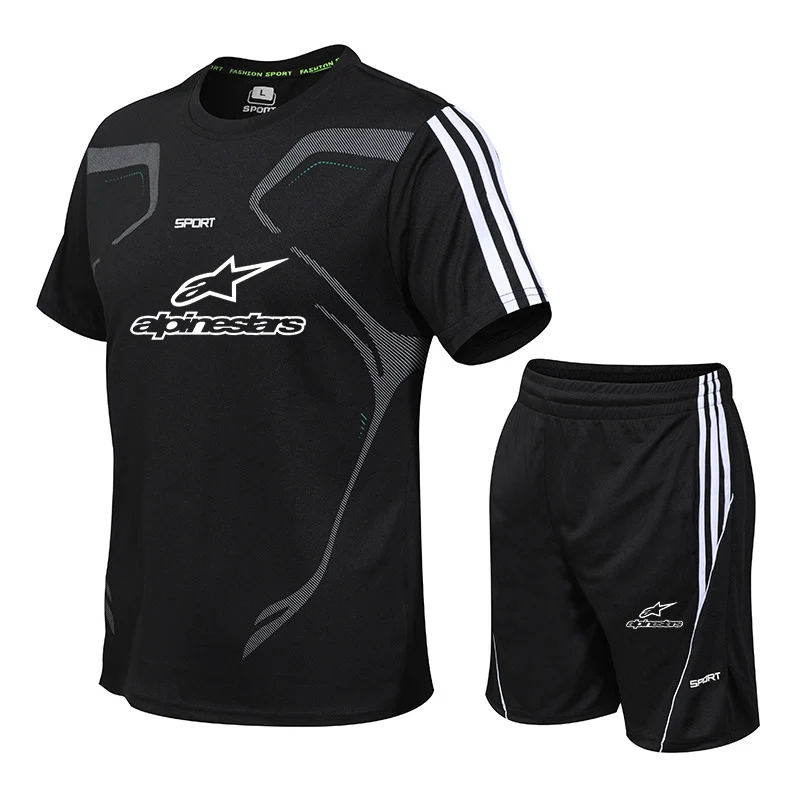 

2021 new summer sportswear men's sports suit casual fashion running comfortable breathable T-shirt shorts 2-piece set