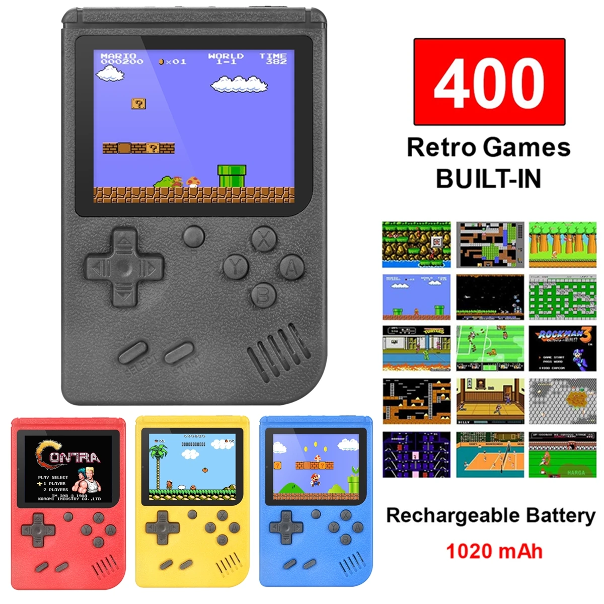 400 в 1 мульти игры Портативный ретро FC NES Классическая игровая консоль 3