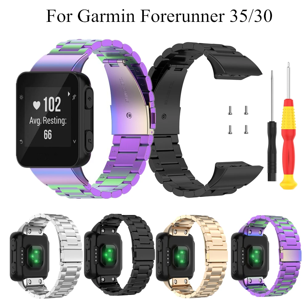 

Сменный ремешок для часов Garmin Forerunner 35/30, ремешок из нержавеющей стали для умных часов, браслет с инструментом для Forerunner 35