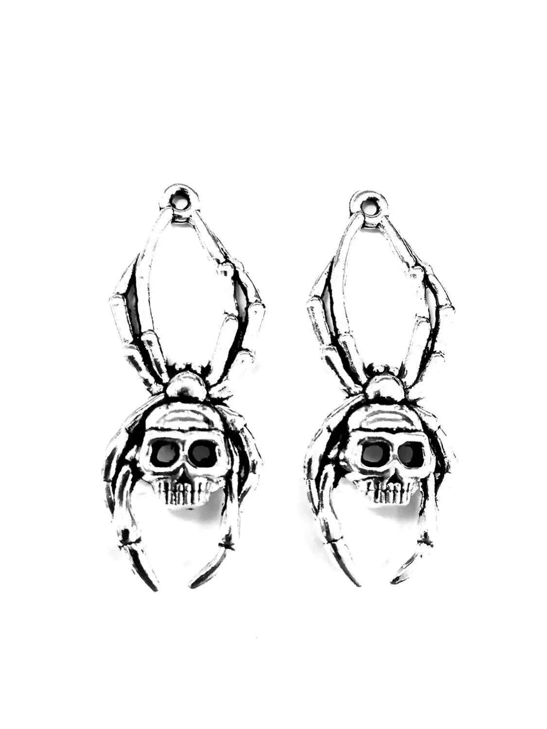 

10pcs Skull Spider charms pendant 40x16mm antique silver ornament accessories jewelry making DIY base material