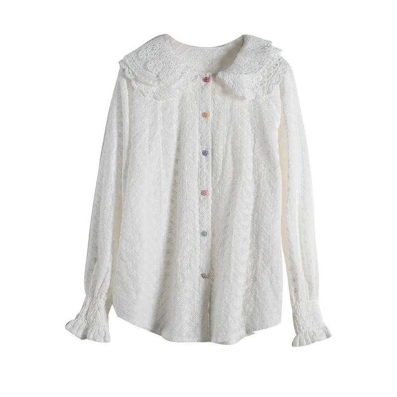 Женская рубашка в стиле мори Повседневный Кардиган на пуговицах универсальная