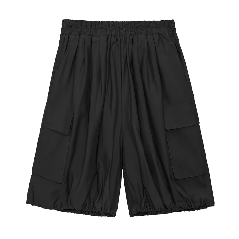 

XITAO Pleated Pants Fashion Women Pocket Pocket Goddess Fan Casual Style 2021 Summer Minority Loose Knee Length Pants CLL1351