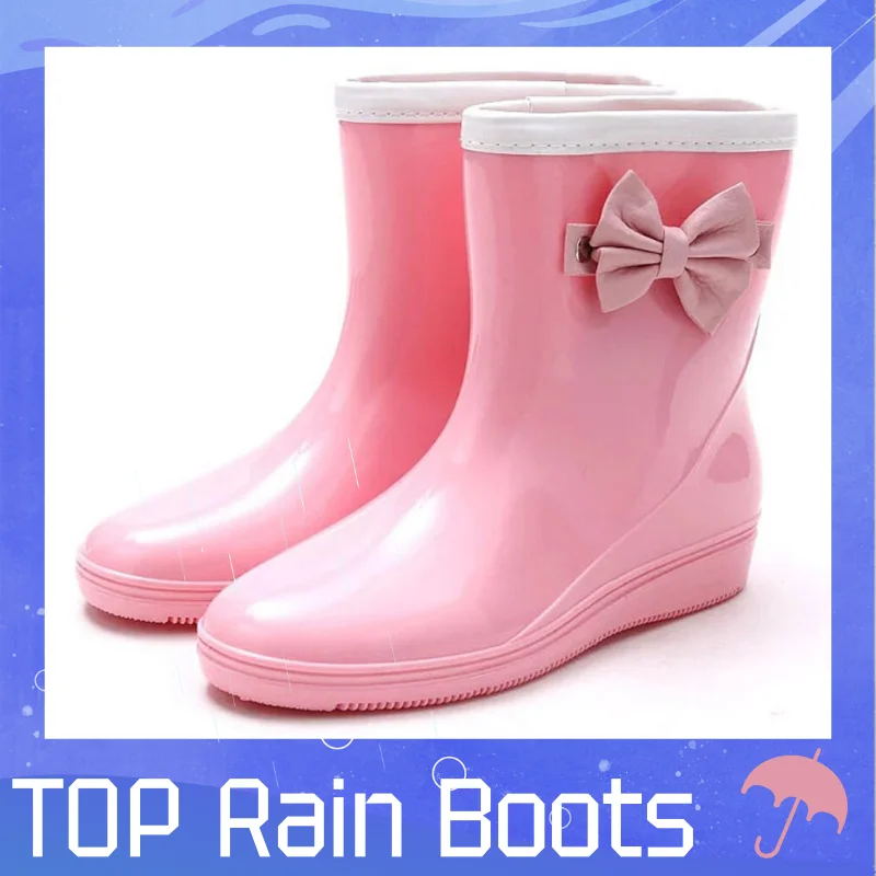 JAYCOSIN/Лидер продаж женские резиновые сапоги с милым бантом Женская