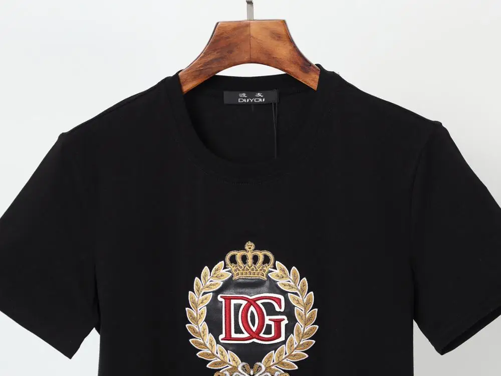 

Men's 100% Cotton T Shirts Embroidery Letters & Crown Patterns Print Short-sleeved T-shirt PP|4202616686