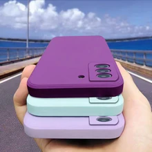 ZBK Square Liquid silicone Phone Case For Samsung Galaxy S21 S20 S10 Ultra Plus FE A72 A71 A70 A52 A51 A50 A21S A12 4G 5G Cover