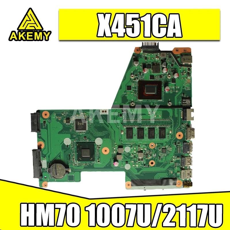 

Akemy материнская плата для ноутбука For Asus X451CA F451 F451C X451CA материнская плата REV.2.1 HM70 1007U/2117U 2G RAM GMA HD 3000