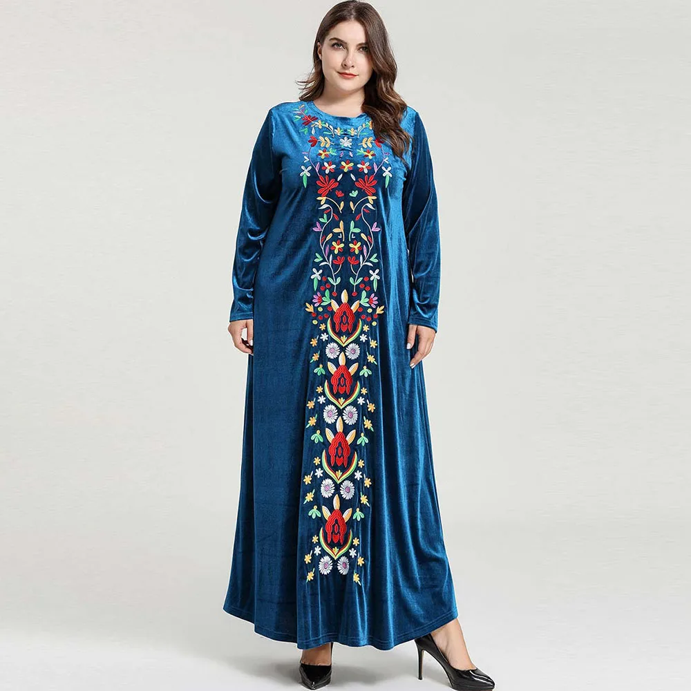 Abayas кимоно женские бархатные Длинные платья зимнее мусульманское платье Дубай