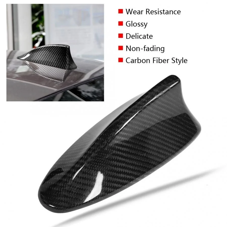 

Car Carbon Fiber Antenna Shark Fin Cover Trim for BMW F10 F11 F18 F01 F02 M5 2011-