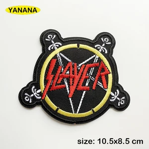 Slayer rock Patches for Clothing DIY Stripes Written Words Sticker Clothes Stickers Apparel Garment  in Pakistan