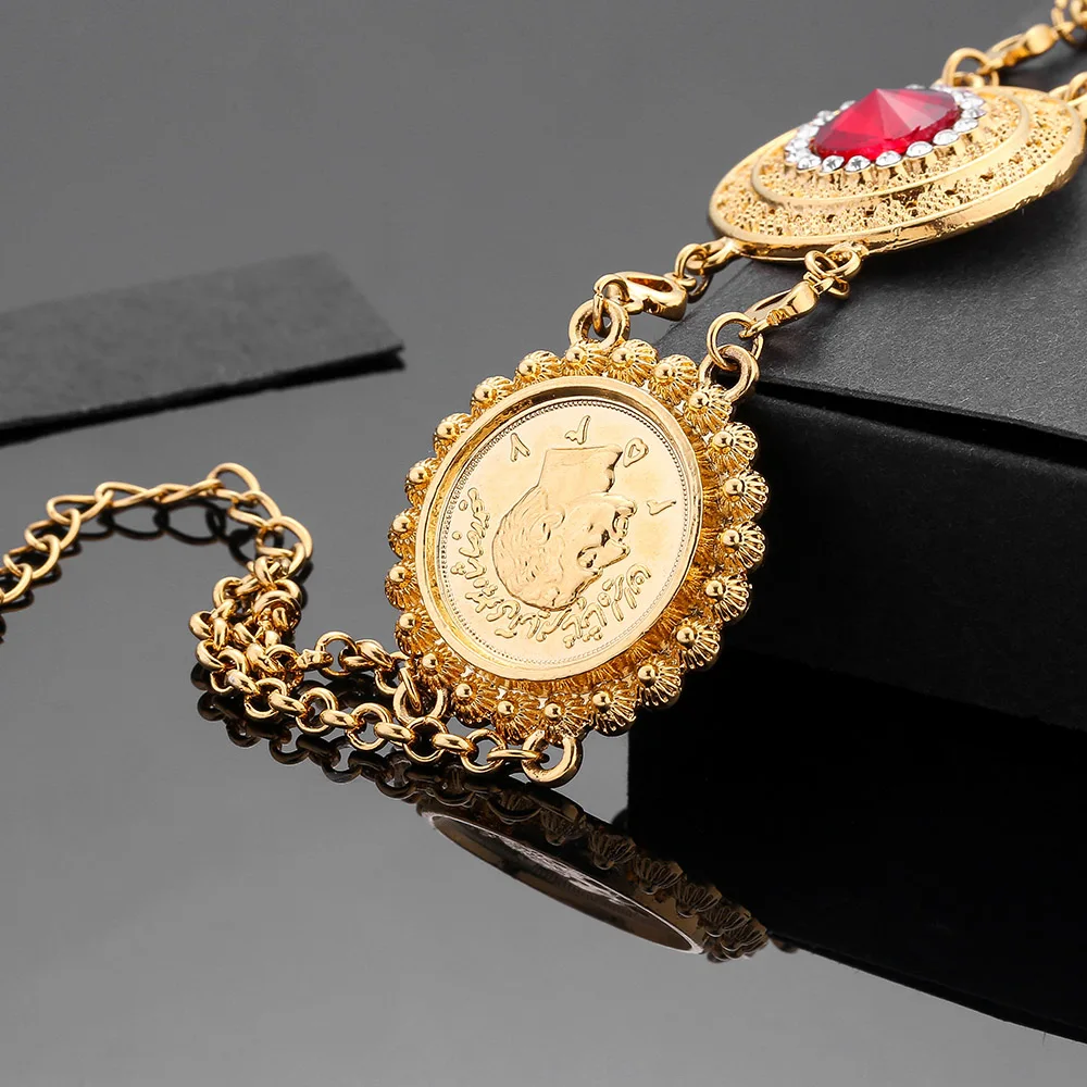 Красный Кристалл Золото Цвет Сумочка для денег и монет браслет исламский