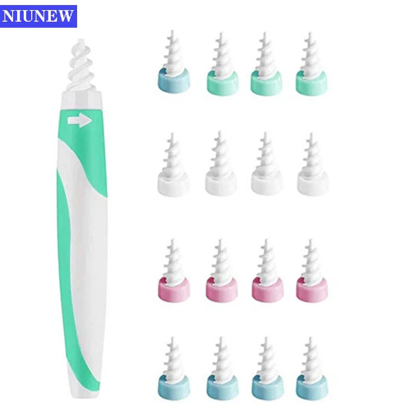 

Ear Wax Removal Tool Soft Silicone Spiral Ear Cleaning 16 Replacement Heads Removal Ears Cleaner Plugs Spirals Care