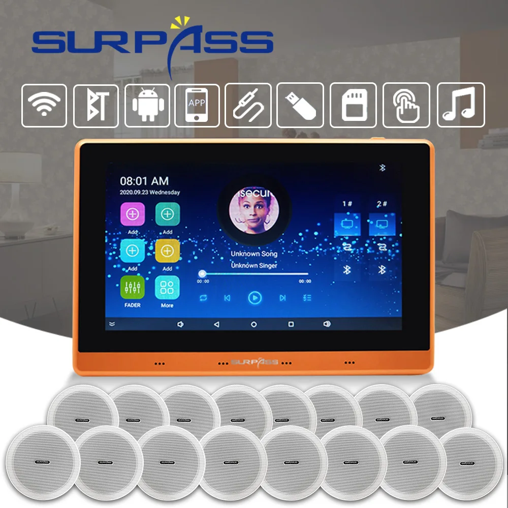 Настенный стерео усилитель с сенсорным экраном Bluetooth Wi Fi Android 5 1 звук для умного