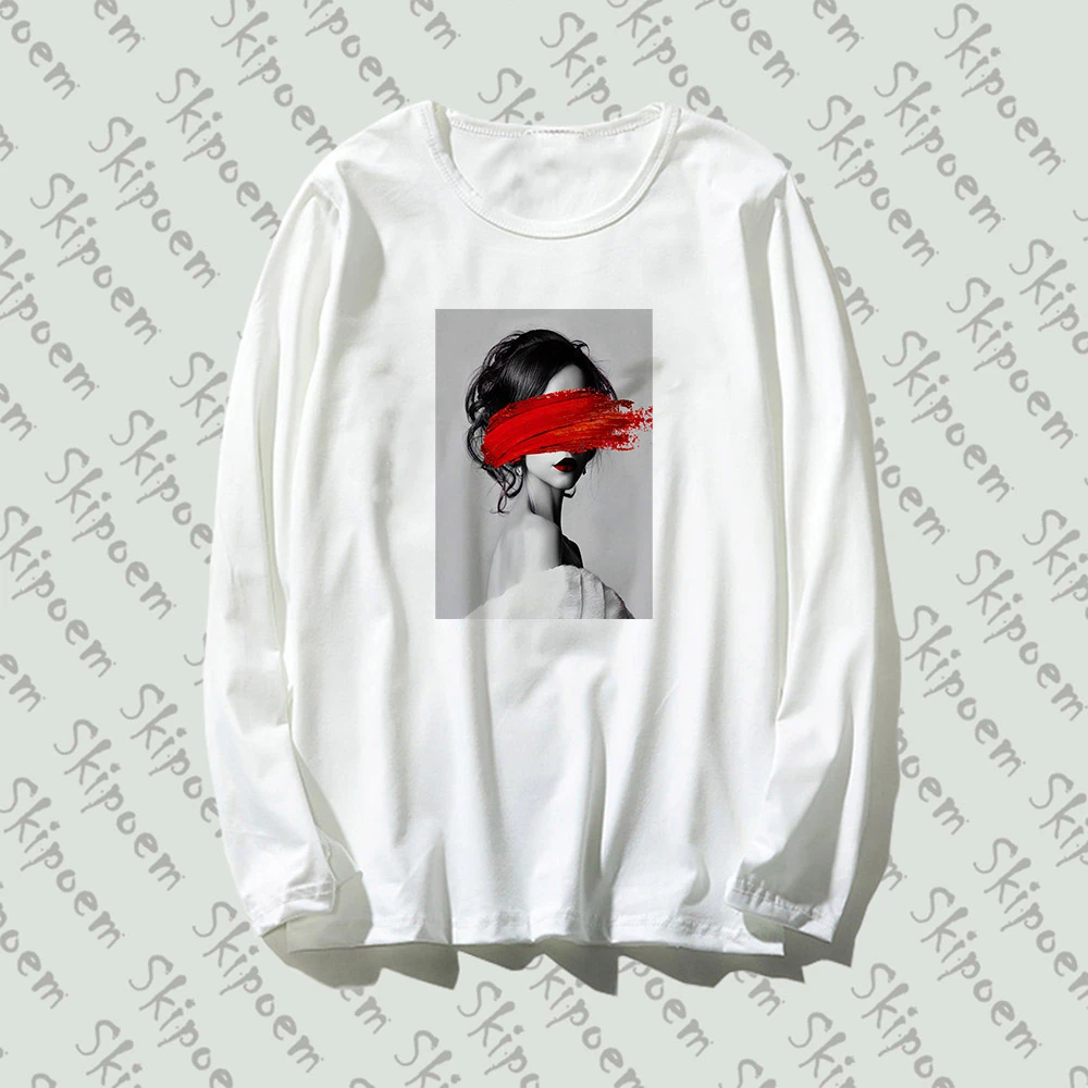 Женская хлопковая футболка с длинным рукавом и круглым вырезом|Футболки| |