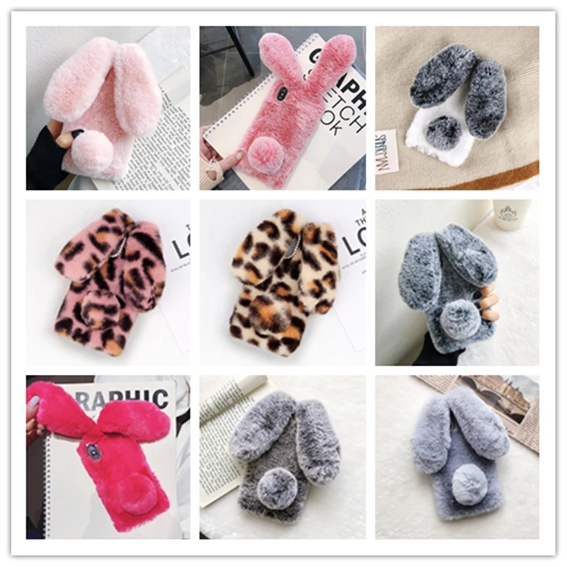 

Bunny Fur Case for Xiaomi Redmi 9 9A 9C Rabbit Plush Case Xiaomi Redmi Note 9 Pro Max 9S Mi 9 Lite 10T 9T Pro 9 SE 10 Cover Capa