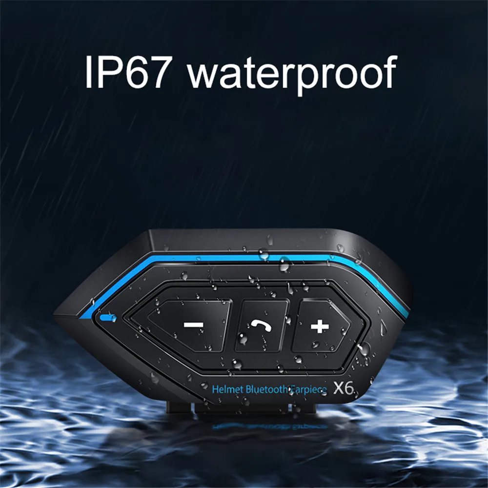 

Bluetooth-Интерком X6 для мотоцикла и шлема, до 2 водителей, 1000 м