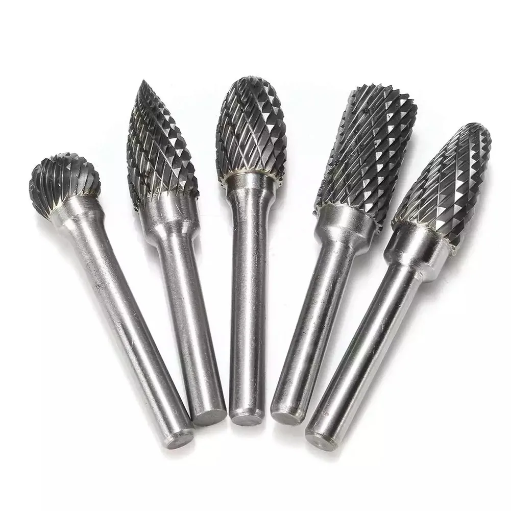 

5Pcs 12MM Head Tungsten Carbide Rotary Point Burr Die Grinder 6mm Shank Die Grinder Bit 6mm Shank Milling Cutter Abrasive Tools