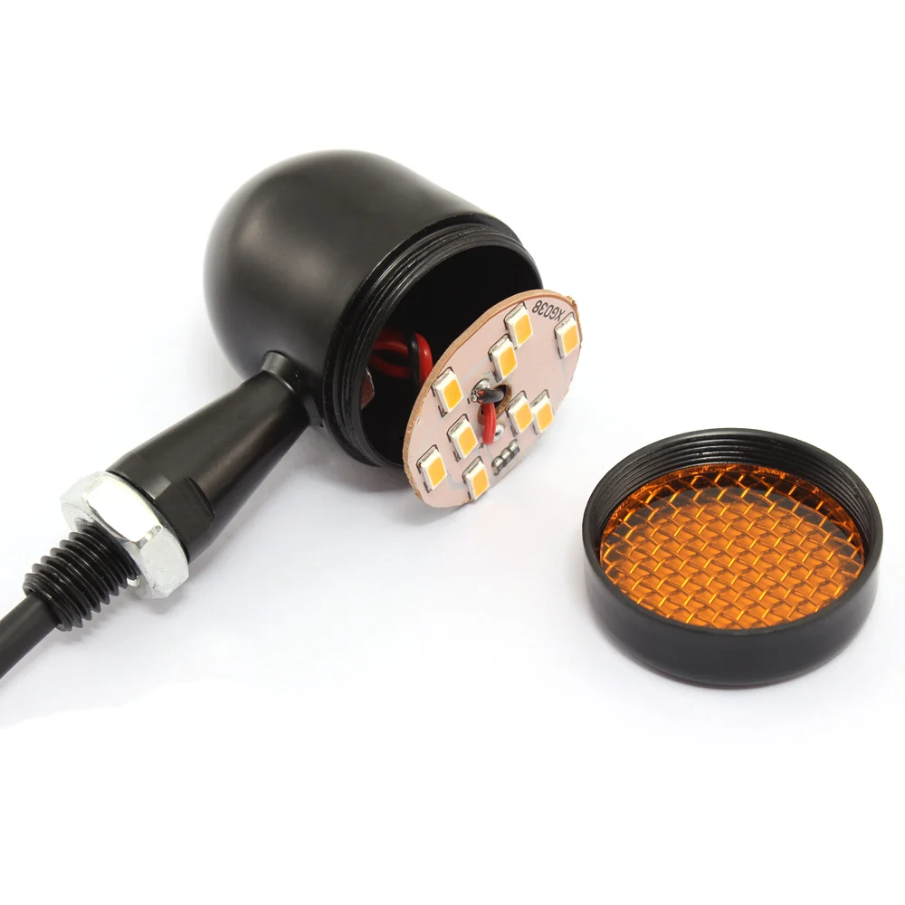 Универсальный 2 пара черные мотоциклетные Ретро Алюминий 12V Индикатор