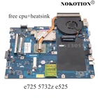 NOKOTION материнская плата для ноутбуков Acer eMachines E725 5732Z E525, KAWF0, DDR2, без ЦП + радиатор