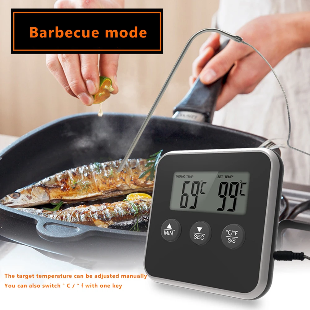 

Food Cooking Digital Probe Timer Thermometer Kitchen BBQ Oven Grill Meat Thermometer Tool For BBQ Grilling Kitchen Accessories