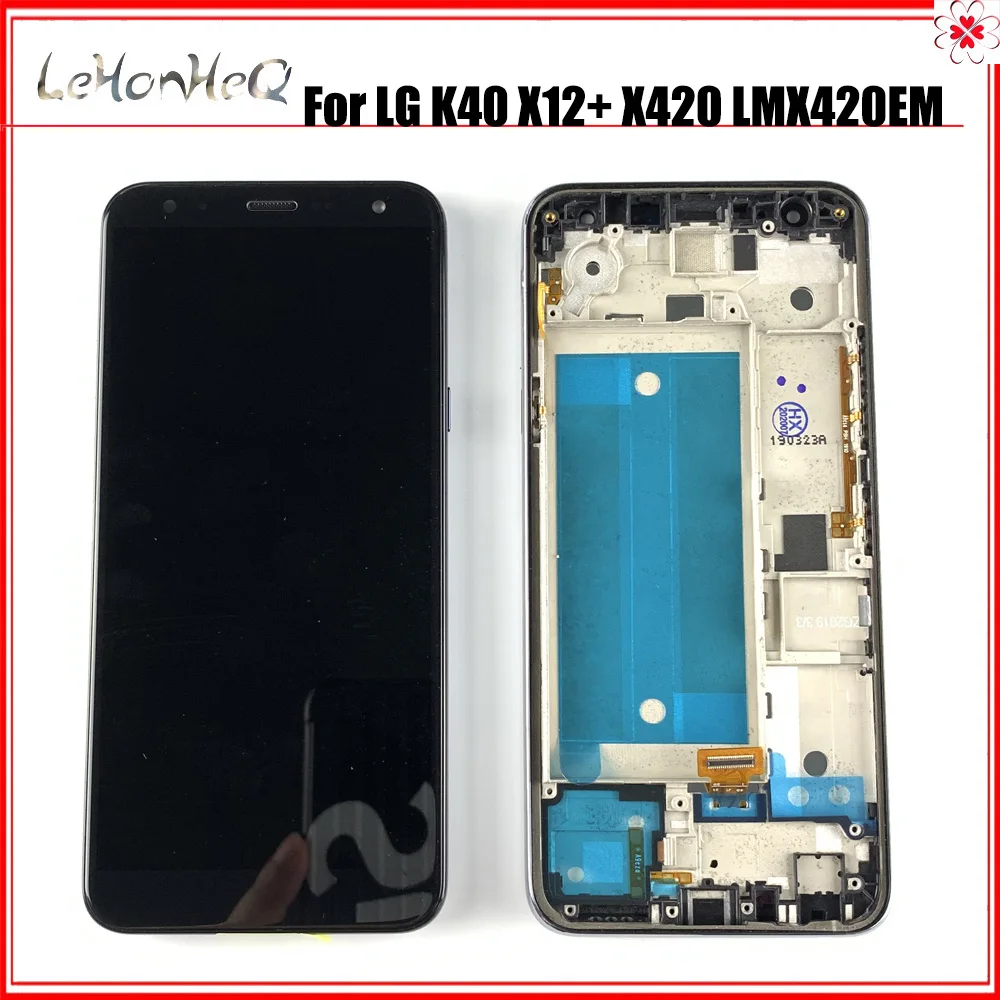 Тест 5 7 ''для LG K40 LMX420 ЖК-сенсорный экран дигитайзер Замена с рамкой для X4 2019 / K12