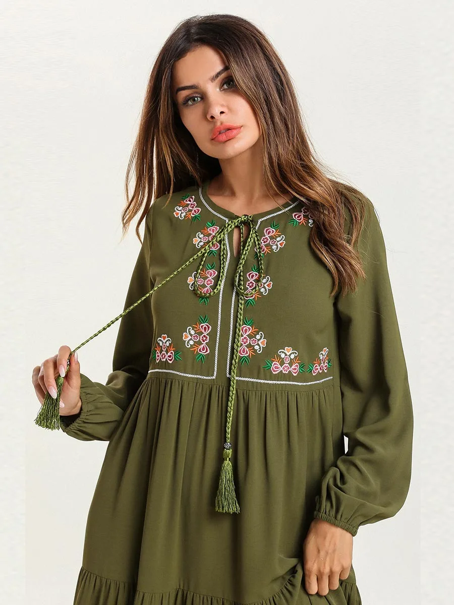 Марокканский кафтан арабский большой размер женский светильник зеленый Модный