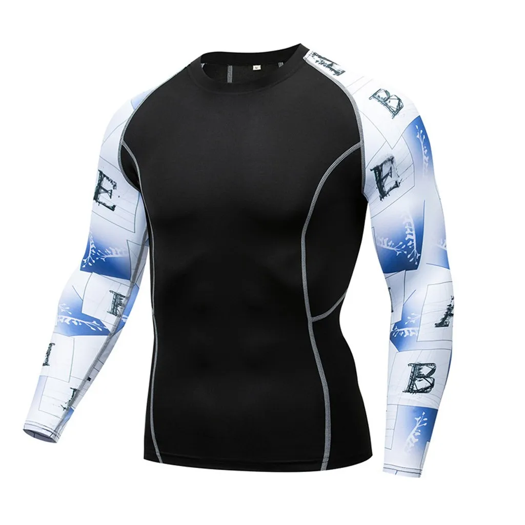 Мужская спортивная футболка мужская тренировочная с длинным рукавом для фитнеса