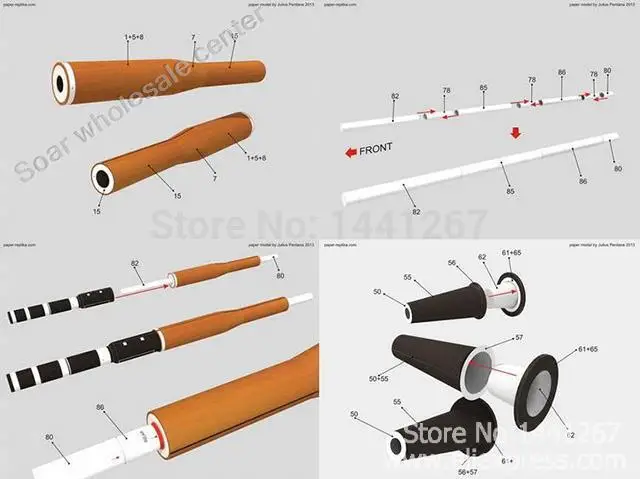 3D Бумага модель RPG 7 гранатомет может собрать огнестрельное оружие готовой Длина