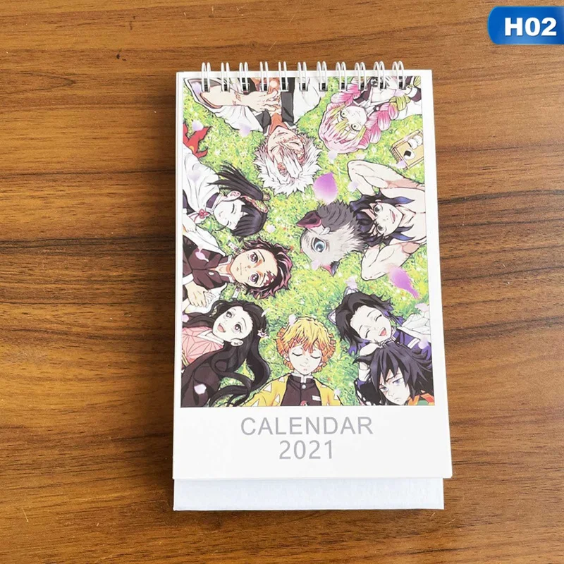 

2021 Anime Demon Slayer Desk Calendar Cartoon Figure Desk Calendars Daily Schedule Planner School Office Supplies Decoration